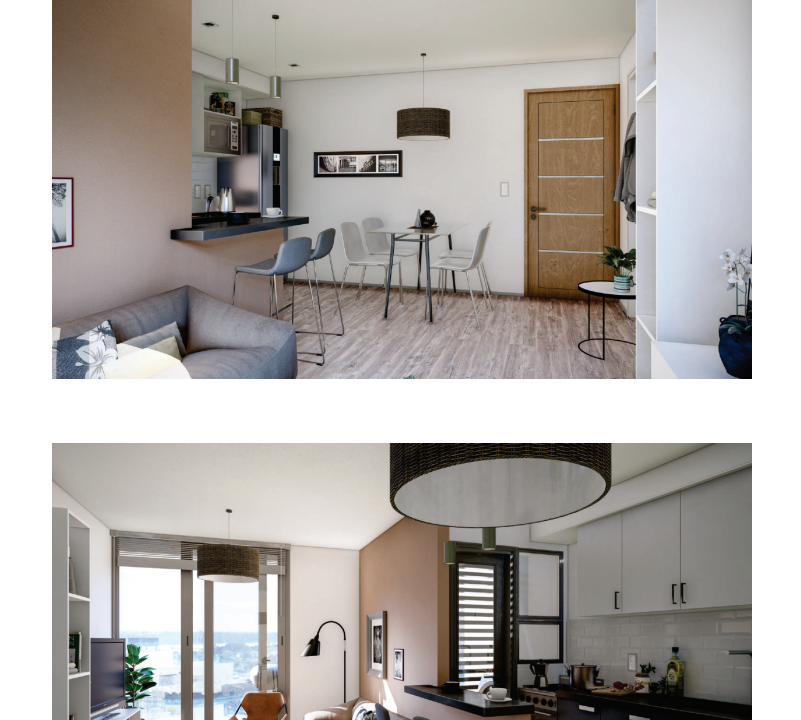 Living, comedor y cocina. 1 dorm